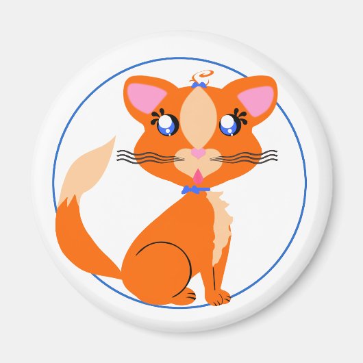 Gember Kat Toon Magnet (Voorkant)