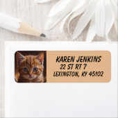 GEMBER KITTEN KAT Aangepaste Retouradreslabels Etiket (Insitu)