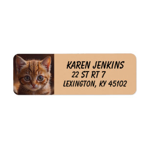GEMBER KITTEN KAT Aangepaste Retouradreslabels Etiket