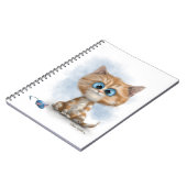 Gember Kitten met Muis Cartoon Notitieboek (Linkerzijde)