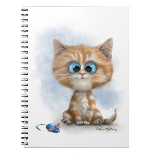 Gember Kitten met Muis Cartoon Notitieboek