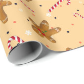Gember mannen, snoep, kerstkoekjes cadeaupapier (Rol Hoek)