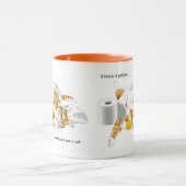 Gember Oranje Kat Grappig Toiletpapier Groen Mok (Midden)