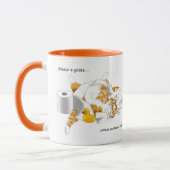 Gember Oranje Kat Grappig Toiletpapier Groen Mok (Links)