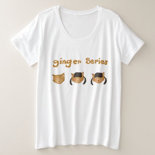 Gember Serie Grote Maat T-shirt (Design voorkant)