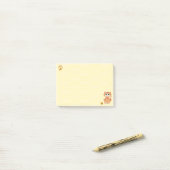 Gember Tabby Poes Kat Cartoon op Geel Post-it® Notes (Op bureau)