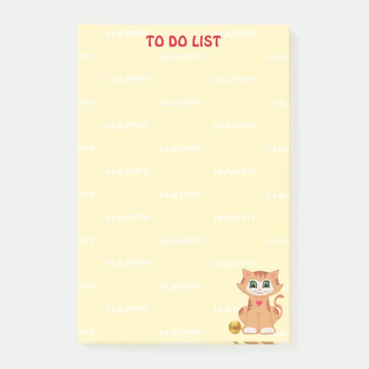 Gember Tabby Poes Kat Cartoon Takenlijst Post-it® Notes (Voorkant)