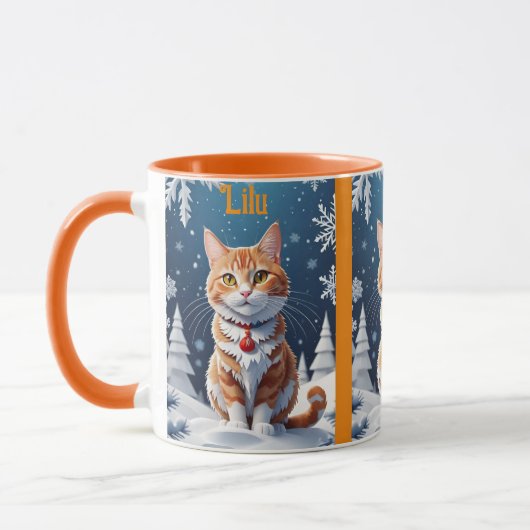 Gember Winter Persoonlijke Lilu Kerstkat Mok (Links)