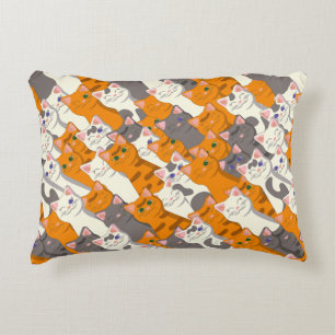 Gember wit zwart kat diagonaal patroon accent kussen