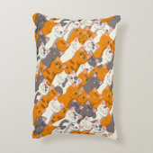 Gember wit zwart kat diagonaal patroon accent kussen (Achterkant (Verticaal))