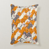 Gember wit zwart kat diagonaal patroon accent kussen (Voorkant(Verticaal))