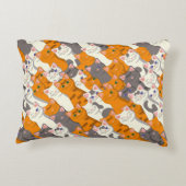 Gember wit zwart kat diagonaal patroon accent kussen (Achterkant)