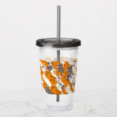 Gember wit zwart kat diagonaal patroon acryl drinkbeker (Rechts)