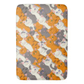 Gember wit zwart kat diagonaal patroon badmat (Voorkant Verticaal)