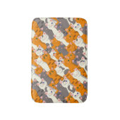 Gember wit zwart kat diagonaal patroon badmat (Voorkant Verticaal)