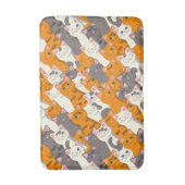 Gember wit zwart kat diagonaal patroon badmat (Voorkant Verticaal)