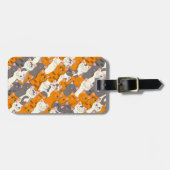 Gember wit zwart kat diagonaal patroon bagagelabel (Voorkant horizontaal)