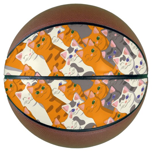 Gember wit zwart kat diagonaal patroon basketbal (Voorkant)