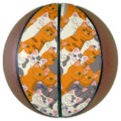 Gember wit zwart kat diagonaal patroon basketbal (Verticaal)