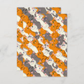 Gember wit zwart kat diagonaal patroon bedankkaart (Voorkant / Achterkant)