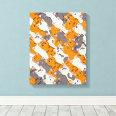 Gember wit zwart kat diagonaal patroon canvas afdruk (Insitu (Houten vloer))