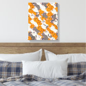 Gember wit zwart kat diagonaal patroon canvas afdruk (Insitu (Slaapkamer))