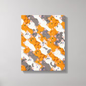 Gember wit zwart kat diagonaal patroon canvas afdruk (Voorkant)