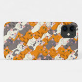 Gember wit zwart kat diagonaal patroon Case-Mate iPhone case (Achterkant (horizontaal))