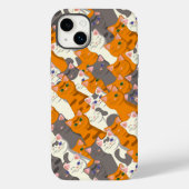 Gember wit zwart kat diagonaal patroon Case-Mate iPhone case (Achterkant)