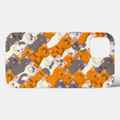 Gember wit zwart kat diagonaal patroon Case-Mate iPhone case (Achterkant (horizontaal))