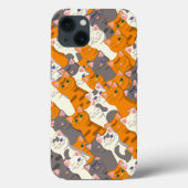 Gember wit zwart kat diagonaal patroon Case-Mate iPhone case (Achterkant)