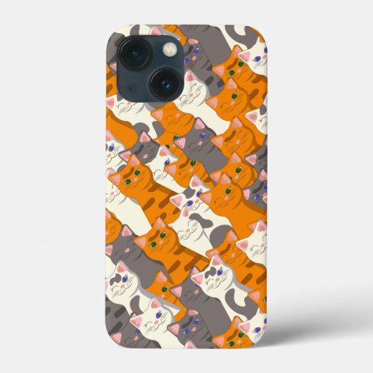 Gember wit zwart kat diagonaal patroon Case-Mate iPhone case (Achterkant)