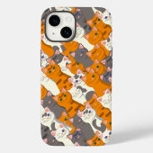 Gember wit zwart kat diagonaal patroon Case-Mate iPhone case (Achterkant)