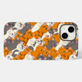 Gember wit zwart kat diagonaal patroon Case-Mate iPhone case (Achterkant (horizontaal))