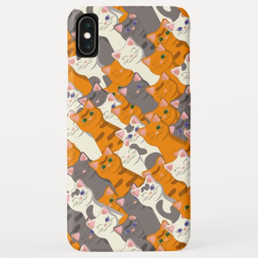 Gember wit zwart kat diagonaal patroon Case-Mate iPhone case (Achterkant)
