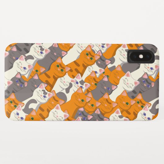 Gember wit zwart kat diagonaal patroon Case-Mate iPhone case (Achterkant (horizontaal))
