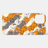 Gember wit zwart kat diagonaal patroon Case-Mate iPhone case (Achterkant (horizontaal))