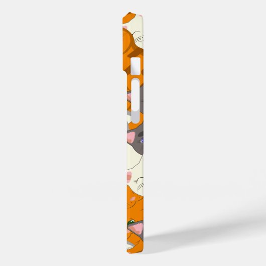 Gember wit zwart kat diagonaal patroon Case-Mate iPhone case (Achterkant / Links)