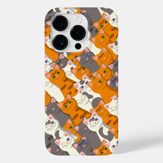 Gember wit zwart kat diagonaal patroon Case-Mate iPhone case (Achterkant)