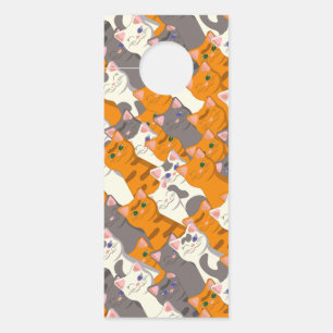 Gember wit zwart kat diagonaal patroon deurhanger