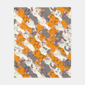 Gember wit zwart kat diagonaal patroon fleece deken (Voorkant)