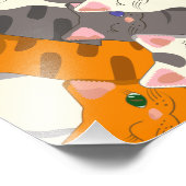 Gember wit zwart kat diagonaal patroon foto afdruk (Hoek)