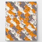 Gember wit zwart kat diagonaal patroon fotoplaat (Voorkant)