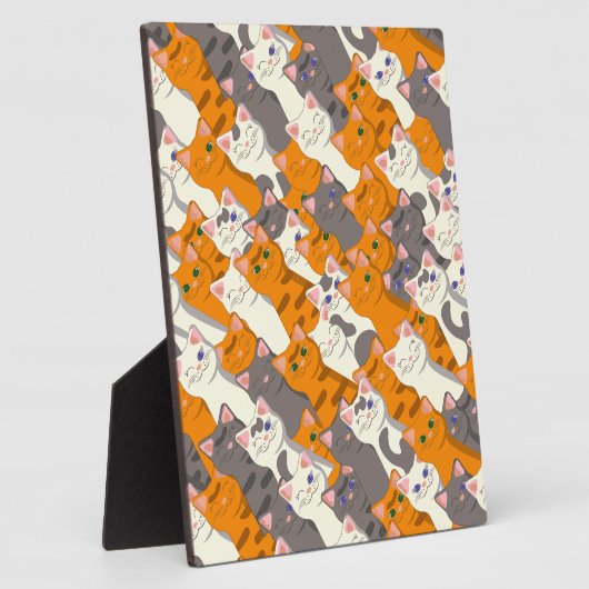 Gember wit zwart kat diagonaal patroon fotoplaat (Zijkant)