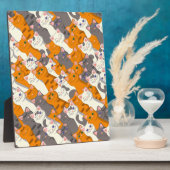 Gember wit zwart kat diagonaal patroon fotoplaat (Zijkant)