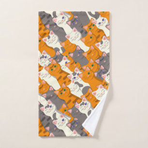 Gember wit zwart kat diagonaal patroon handdoek