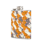 Gember wit zwart kat diagonaal patroon heupfles (Links)