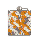 Gember wit zwart kat diagonaal patroon heupfles (Achterkant)