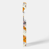 Gember wit zwart kat diagonaal patroon iPhone hoesje (Linkerkant)