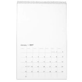 Gember wit zwart kat diagonaal patroon kalender (Jan 2027)